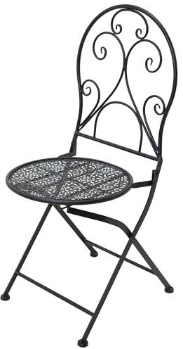 Annastore Bistrostuhl aus Eisen Bistroset aus Metall, Klappbar, Gartenmöbel Balkonmöbel
