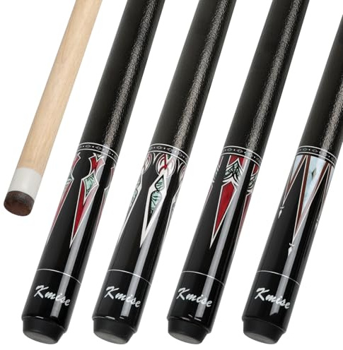 Kmise Lot de 4 queues de Billard de 147,3 cm, 45,7 cm, 50,8 cm, 50,8 cm, 595,3 g, érable Canadien pour Adultes, bâton de Billard, Maison, Bar, Piscine, Durable, Convient pour Les Joueurs de Billard