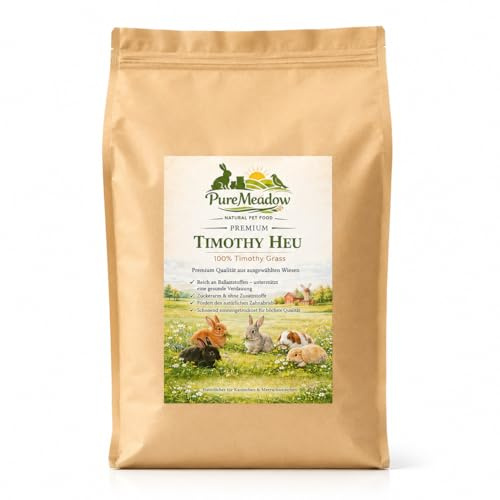 PureMeadow Premium Timothy hö för kaniner, marsvin, chinchillor, hamstrar och andra små djur 3 kg