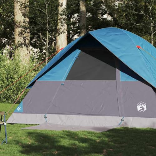 Ziaphsol Tienda de campaña familiar para 6 personas, color azul, impermeable, de poliéster con revestimiento de poliuretano, 305 x 305 x 183 cm, tamaño del paquete: 60,5 x 17,5 x 17,5 cm, conector E