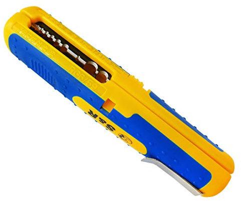 S&R Abisolierwerkzeug PRÄZISION, Kabelabisolierer Kabel 10-20AWG, SAT/RG6 & RG59, Niedervolt Kabel 8-13mm Universal-Entmantelungswerkzeug Elektriker Werkzeug Kabelentmanteler Abisolierwerkzeug
