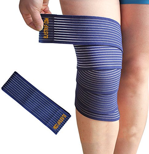elastrap Genouillère ligamentaire ligament croisé antérieur, entorse interne externe, tendinite - Prévention, rechute et reprise - Sports et loisirs (BLEU)