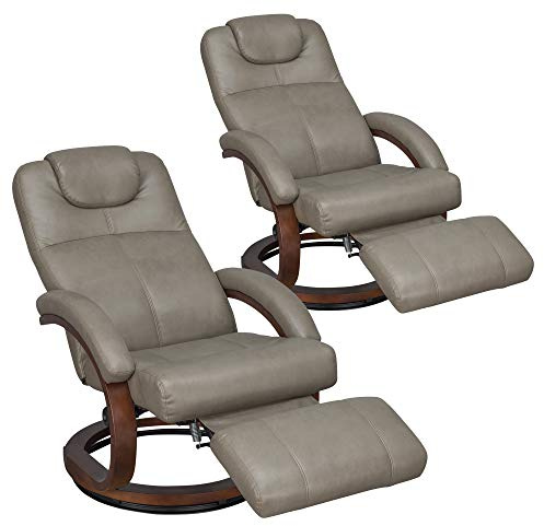 RecPro Charles 28 RV Euro Chair Recliner Modern Design RV Furniture RV Recliner (2 Chairs, Putty)