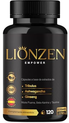 Testosterona Hombre Musculacion | Fuerza y Energía | +19 ingredientes | Ashwagandha, Maca, Ginseng, Tribulus terrestris, Ginkgo, Beta Alanina, Taurina, Muira Puama, L-Arginina, Zinc, Vitaminas. 120c