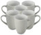 for friends 6 Stück Kaffeebecher 300ml aus hochwertigem Steinzeug, Kaffeetasse in hellgrau, Kaffeebecher mit Henkel, Spülmaschinen- & Mikrowellengeeignet