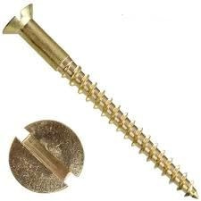 Mässingsskruvar DIN 97, träskruv med spår och partiell gänga, 5,0 x 35 mm, 50 stycken