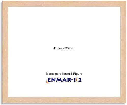 ENMARK2 Marco haya natural para lienzo sin cristal ni trasera 6 Figura (33 x 41)