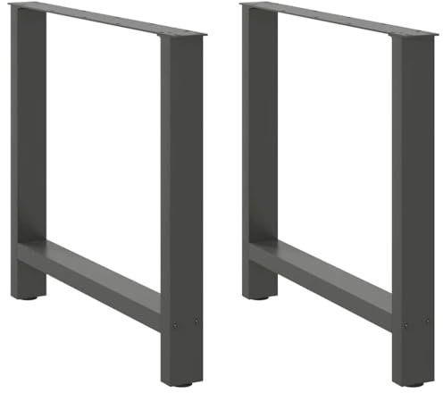 vidaXL Gambe per tavolo da pranzo antracite 2 pz 70x(72-73) cm in acciaio