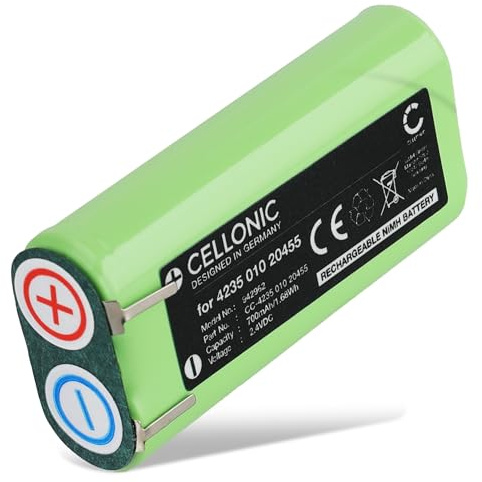 CELLONIC 1x Akku für Elektrische Zahnbürste Kompatibel mit WATERPIK, WP-900, Kompatibel mit Philips Sonicare HX6220, 4235 010 20455 - (700mAh, 2.4V)