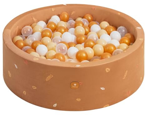 Dodozen Piscina di Palline in Velluto 90x30cm Senza Palline per Bambini - Area Gioco Morbida, Rivestimento Lavabile - Feuilles d’Automne