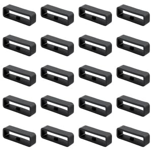 20 Piezas Anillos de Hebilla 22 mm de Soporte de Banda de Reloj Bucle de Retención de Banda Soporte de Correa de Reloj de Silicona Bucles de Correa de Reloj de Repuesto Silicona Anillo de Cierre Negro