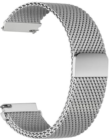 SumRioo Ersättningsklockarmband i metall, 20 mm 22 mm armband för män och kvinnor, [förtjockad] Milanese rostfritt stål magnetiskt armband