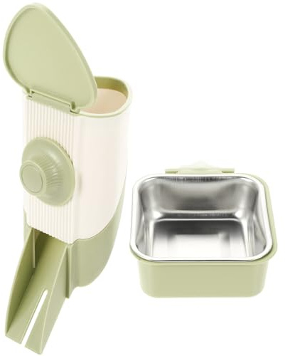 VICASKY Distributeur Automatique de Nourriture Mangeoire Suspendue pour Petits Animaux Accessoire Plastique Vert Taille Standard Alimentation Lapins Hamsters Animaux de Compagnie