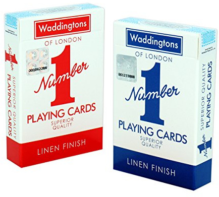 Waddingtons Number 1 Playing Card Game, play with the classic Red and Blue Twin Pack, great travel companion, gift and toy for Boys, Girls and adults.