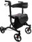 Mobility Plus+ Leichtgewicht Rollator LR10+ Schwarz - Indoor & Outdoor, schmal & faltbar - höhenverstellbare Gehhilfe für Senioren mit Rückengurt, Tasche, Stockhalter & Reflektoren