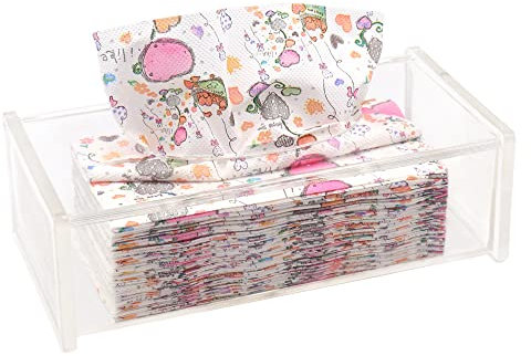 1Stück Tücherbox,Kosmetiktücherbox,Plastik Taschentuchbox,Acryl Tissue Box,26.7×13.0×8.5 cm mit Deckel Taschentuchbox für Esszimmer Badezimmer Schlafzimmer Büro - Acryl Transparent