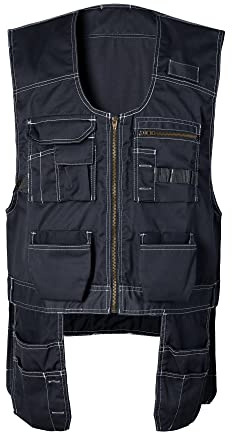 GSGGIG Men's Work Utility Tool Vest Workwear with Multiple Pockets, Outdoor Fishing Vest for Men B208-Black-XL-X