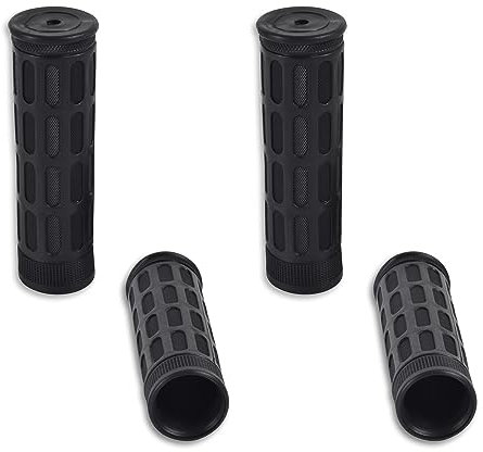 VENGABY 4 Pieces 30mm Inner Diameter Wheelbarrow Antiskid Handle Cover, Soft Rubber Yard Cart Replacement Handlebar Grips for Wheelbarrow(Black, 125mm Length) (Style 2)