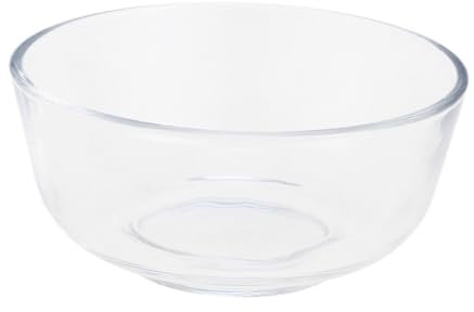 Cabilock 1Pieza Cuenco de Vidrio Ensaladera Transparente para Servir Ensaladas Frutas y Postres Resistente al Calor para Fiestas y Uso Diario