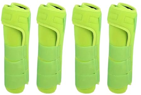 predolo 4 Uds Botas de Caballo Protector de Pierna Equipo Ecuestre Soporte de Neopreno Protectores de Caballo Conjunto Protectores de Pierna, Verde Claro, m
