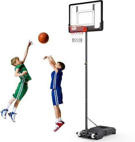 Lischwert Basketballkorb Outdoor Verstellbarer hoher tragbarer Basketballkorb, professioneller Basketballständer mit Rädern für Erwachsene im Hinterhof