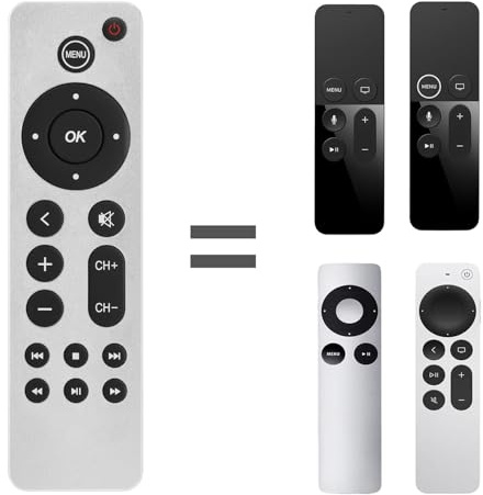 Universell infraröd fjärrkontroll för Apple TV 4K, för Apple TV Box Gen 1 2 3 4, för Apple TV HD A1469 A1378 A1218 A2843 A2737 A2169 A1842 A1625 A1427