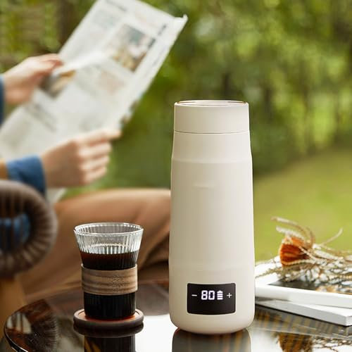 Hervidor Eléctrico Pequeño de Calentamiento Rápido, Batería Recargable por USB de 2600 MAh, Mini Caldera de Agua Caliente de 300 Ml de Capacidad, Diseñada para Uso en Viajes,