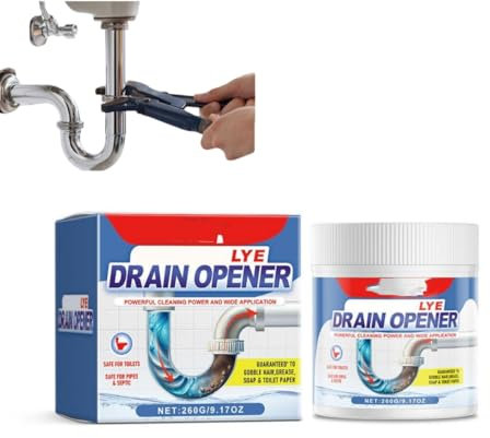 Crystal Lye Drain Opener, potente agente di dragaggio per tubi, detergente multiuso per sbloccare scarichi, lavandini da bagno, lavelli da cucina, tubi doccia