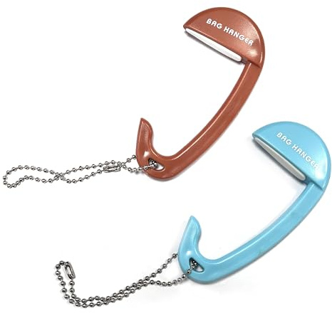 TUYOBG 2 Stück Robuster Tisch Handtaschenhalter Haken – Stilvoller Taschenhalter Tisch in Blau mit rutschfester Unterseite – Praktischer Hängender Tragbarer Reisetischhaken für vielseitige Einsätze