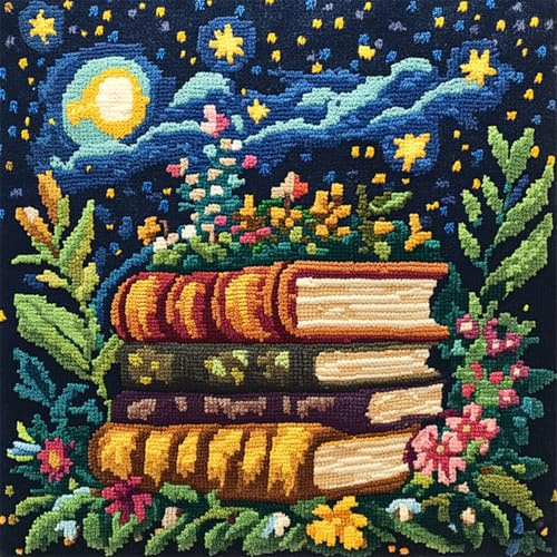 ANSIWEIGO Estrellas de noche de anudar alfombras y cojines de nudos, funda de almohada, juego de ganchos de ganchillo, agujas de ganchillo, manualidades, cojín hecho a mano para el hogar, decoración