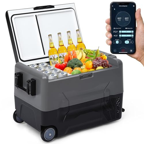 Garvee Réfrigérateur de voiture 35L avec compresseur – Double zone, contrôle via APP, -20°C à 20°C – Portable 12/24V DC & 230V AC – Mini frigo et congélateur pour auto, camping, voyage, maison