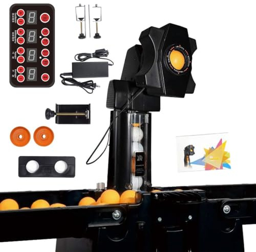 Table Tennis Robot with Automatic Ball Collection, Adjustable Speed, Frequency & Spin, 30-90 Balls/Min, Professional Ping Pong Practice Machine for Clubs