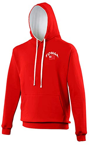 Supportershop Sweat Capuche Rugby Tonga Rouge FR: S (Taille Fabricant: S)