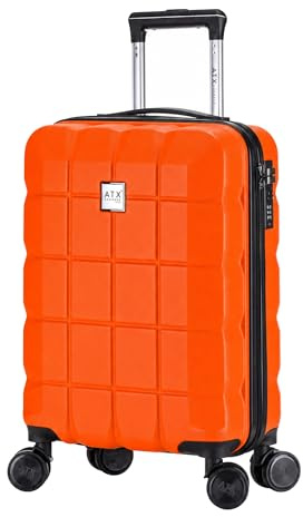 ATX Luggage 55x36x20cm Cabin Suitcase Super Lightweight Small Suitcase Approved for 100+ Airlines Including EasyJet, Ryanair, British Airways & Virgin Atlantic (Orange, 21Inches, 33Liter)