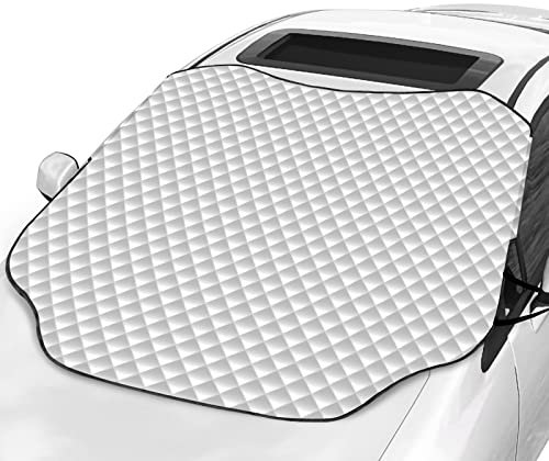 Favoto Parasole Parabrezza Auto, Copertura Protezione Parabrezza Resistente a Gelo/Acqua/Pioggia/Neve/UV, Telo Copri Parabrezza Magnetico per la Maggior Parte di Berline e Compact SUV, 147 x 116cm