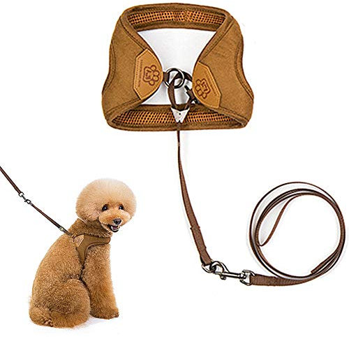 WPCASE Hundeleine Kleine Hunde Leicht Hundeleine Hundegeschirr Leine Trainingsleine Kein Ziehen Hundehalfter Um Das Ziehen Bei Spaziergängen Zu Stoppen Khaki,28