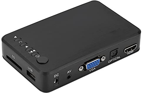 Lecteur Multimédia HDMI, Lecteur Multimédia HD 1080P Lecteur Multimédia Audio et Vidéo avec Télécommande IR 110V-240V(Prise européenne)