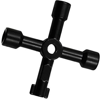 ZHjuju 4-Modi Multifunzionale Chiave di Utility,Chiave a Croce per Armadietto Interruttore a Croce Universale per Scatole di Contatori di Gas Elettrici Armadietti e Chiavi Delle Porte Dei Treni Nere