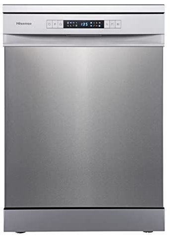 Hisense HS623D10X – Lavastoviglie indipendente, 60 cm, 3° vassoio, basso consumo, 14 posate, 7 programmi, 47 dB con modalità lavaggio rapido, libero installazione, inox