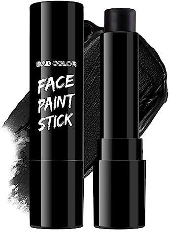 BADCOLOR Black Cream-Blendable Face Body Paint Stick for Adults Children Eye Black Softball Football Baseball Sports , Non-Toxic Hypoallergenic for Halloween SFX Makeup Cosplay Joker Costume Parties