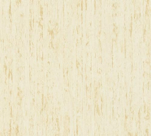 livingwalls 395614 Papier peint intissé beige et jaune, aspect bois, design en fibre de bois, pour différentes pièces, 10,05 x 0,53 m, fabriqué en Allemagne