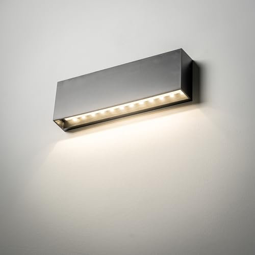 CGC Lighting Black Outdoor Outside Exterior Wall Light Built in 4000k LED's Downlight only (Black Large)
