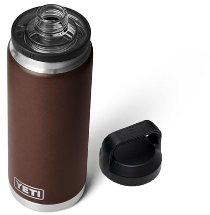 YETI Rambler 26 oz Bottle, Leakproof, Vacuum Insulated, Stainless Steel with Chug Cap, Wetlands Brown