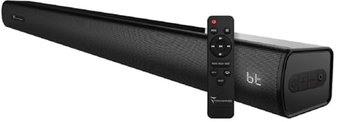 TECHMADE Soundbar TV Bluetooth | Potenza max 120W, Bassi profondi, Audio Stereo | Bluetooth, AUX, HDMI ARC, Ottico (2.0)