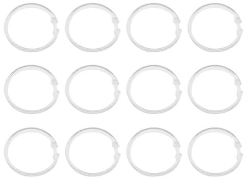 Lot de 12 anneaux de rideau de douche ronds transparents en acrylique pour salle de bain, tringle de douche, fenêtre de chambre à coucher