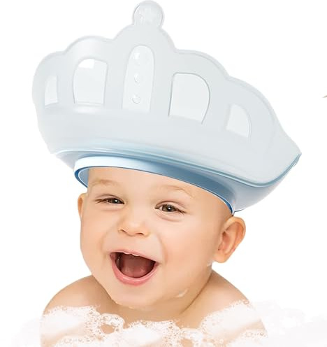 Nixiara Cuffia da bagno per bambini – Ombrello da bagno con visiera | Shampoo protezione a forma di corona per occhi e orecchie – per ragazze e famiglie idee regalo