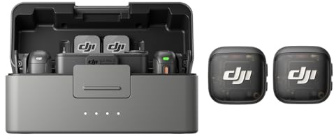 DJI Mic 3 (4 TX + 1 RX + Boîtier de Recharge), Mini Micro sans Fil pour iPhone/caméra/Android, Enregistrement Multi-Personnes, durée de Fonctionnement prolongée, Microphone lavallière