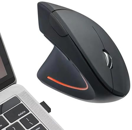 Genérico Ratón De Computadora Ergonómico | Ratones Silenciosos para Computadora - Dispositivo de Recargable con Receptor Vertical para Portátil Hogar Juegos Entretenimiento Creación Estudio Viajes
