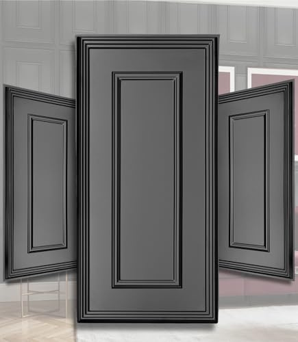 Pannelli da parete 3D in plastica PVC, 100 x 50 cm, design italiano, effetto classico, impermeabile, moderno rivestimento da parete per soggiorno, camera da letto e corridoio (nero TD100) – 4 pezzi