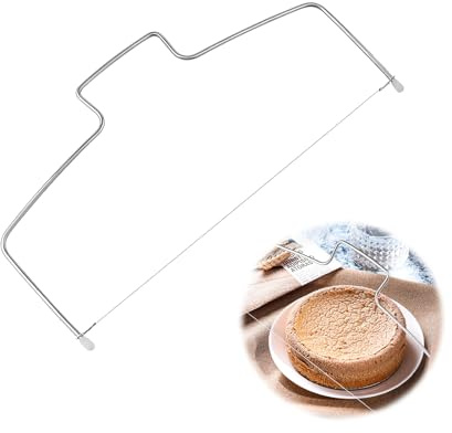 Cryluxial Tortenschneider, 32 Cm Edelstahl Tortenbodenschneider, Tortenbodenteiler Mit Höhenverstellbarem Tortensäge Draht- Backzubehör Silber